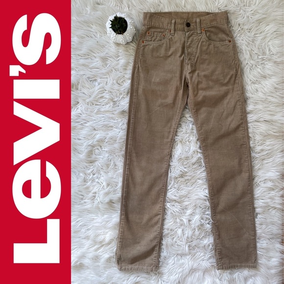 Vintage LEVI’S 551 tan corduroy button fly straight leg pants with white tab - Picture 9 of 16